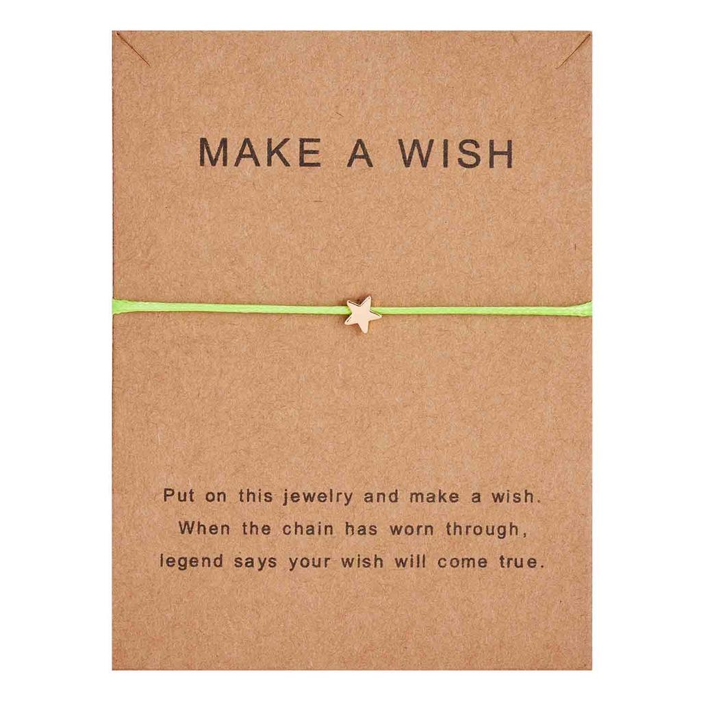 Make a Wish Crown Five-stars Cross Heart Woven Paper Card Bracelet Adjustable Lucky Red String Bracelets Femme Jewelry