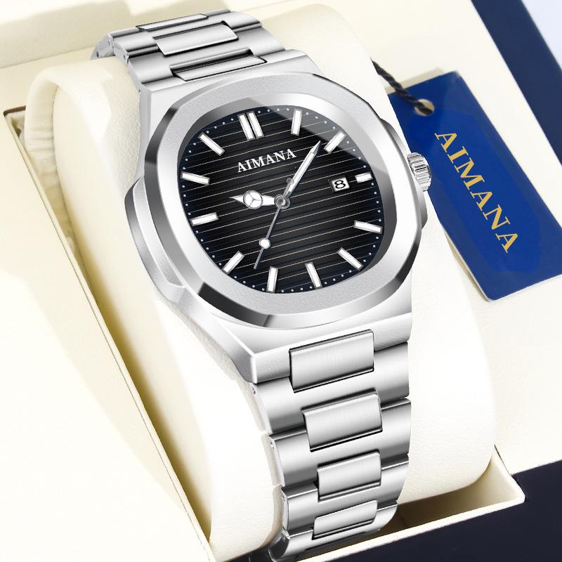 

Швейцарские ультратонкие водонепроницаемые мужские кварцевые часы с календарем - Хит продаж