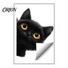 Black Cat Room Decoration Cute Light Switch Decal, Cartoon Peeking Sticker, Peel Funny Pet Pattern Wall Clings And Stick Sticker for Nursery