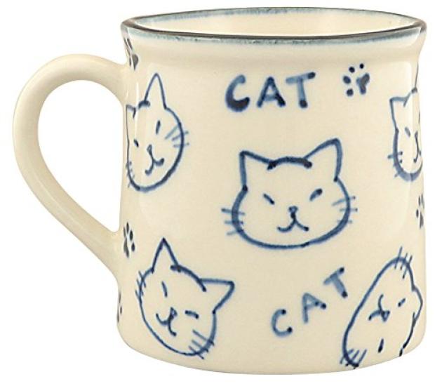 Banko Ware "Perfect for Breakfast" Mug, CAT, Made In Japan, 14255
