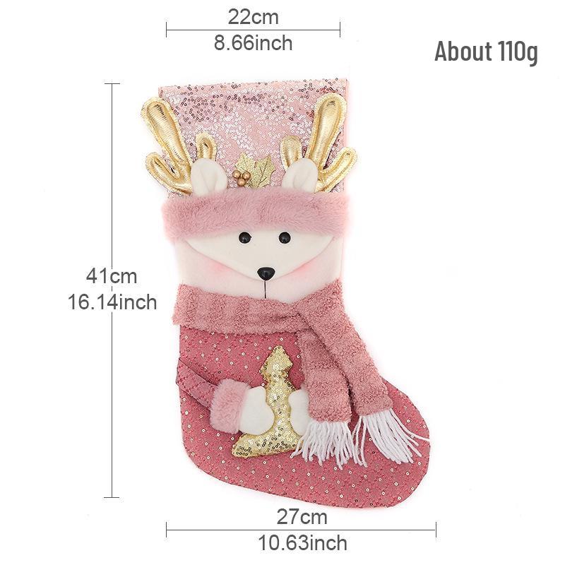 Children's Christmas Stocking Gift Bag and Tree Ornament Decoration