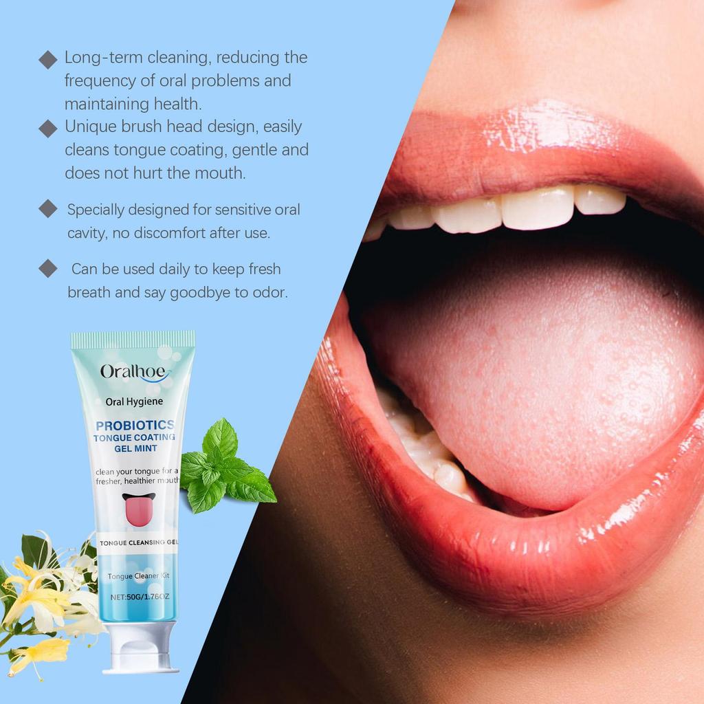 Tongue Cleaning Kit Easy Tongue Cleaning Hygiene Clean Odor Care Oral Care Kit