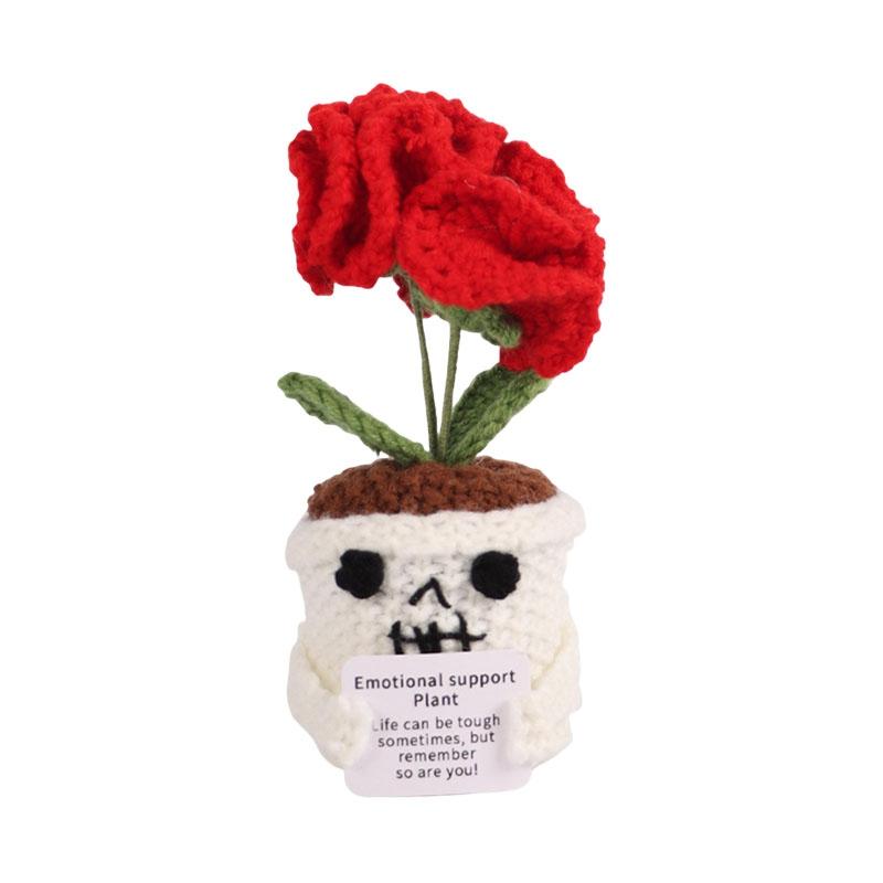 Crochet Flowers Sunflower Artificial Crochet Potted Desk Accessorie Office Accessorie Wedding Decor Teacher's Day Gift Girasol