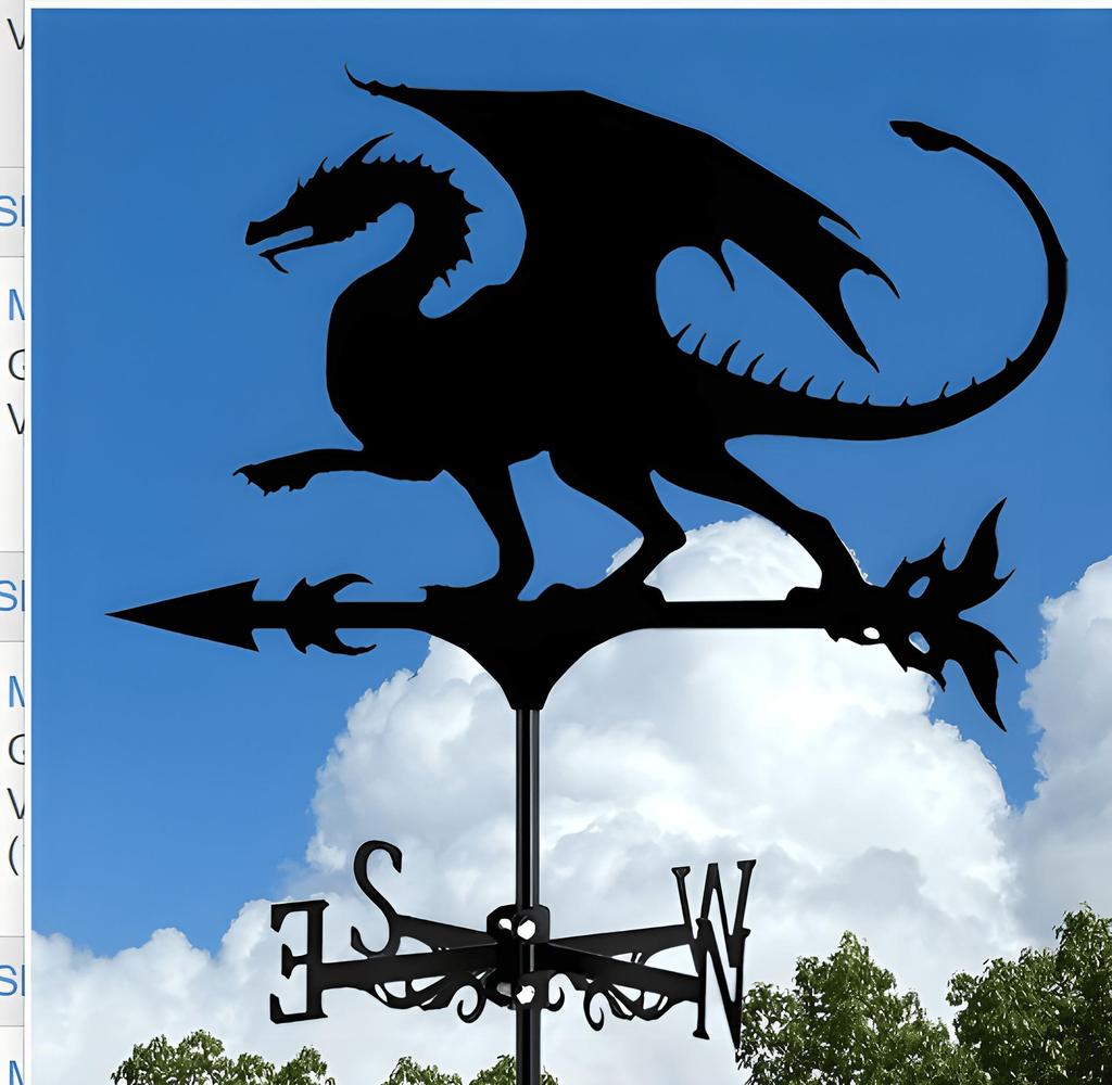 Decorative Iron Weather Vane - Outdoor Metal Roof Ornament