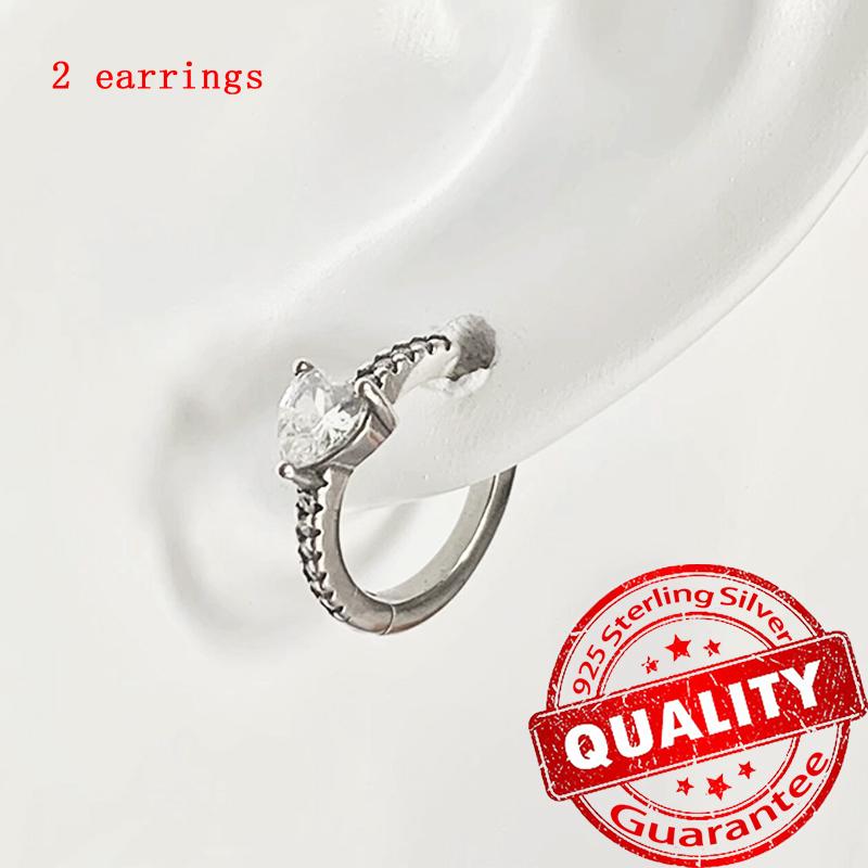 New Copper Sparkling Pink Bow Stud Earrings & Pavé Dangle Hoop Earrings For Girl Sweet Romantic Jewelry Gift