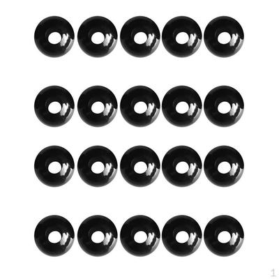 20Pcs Black Plastic Shock Cord Stopper Toggle Ball End for Crafts