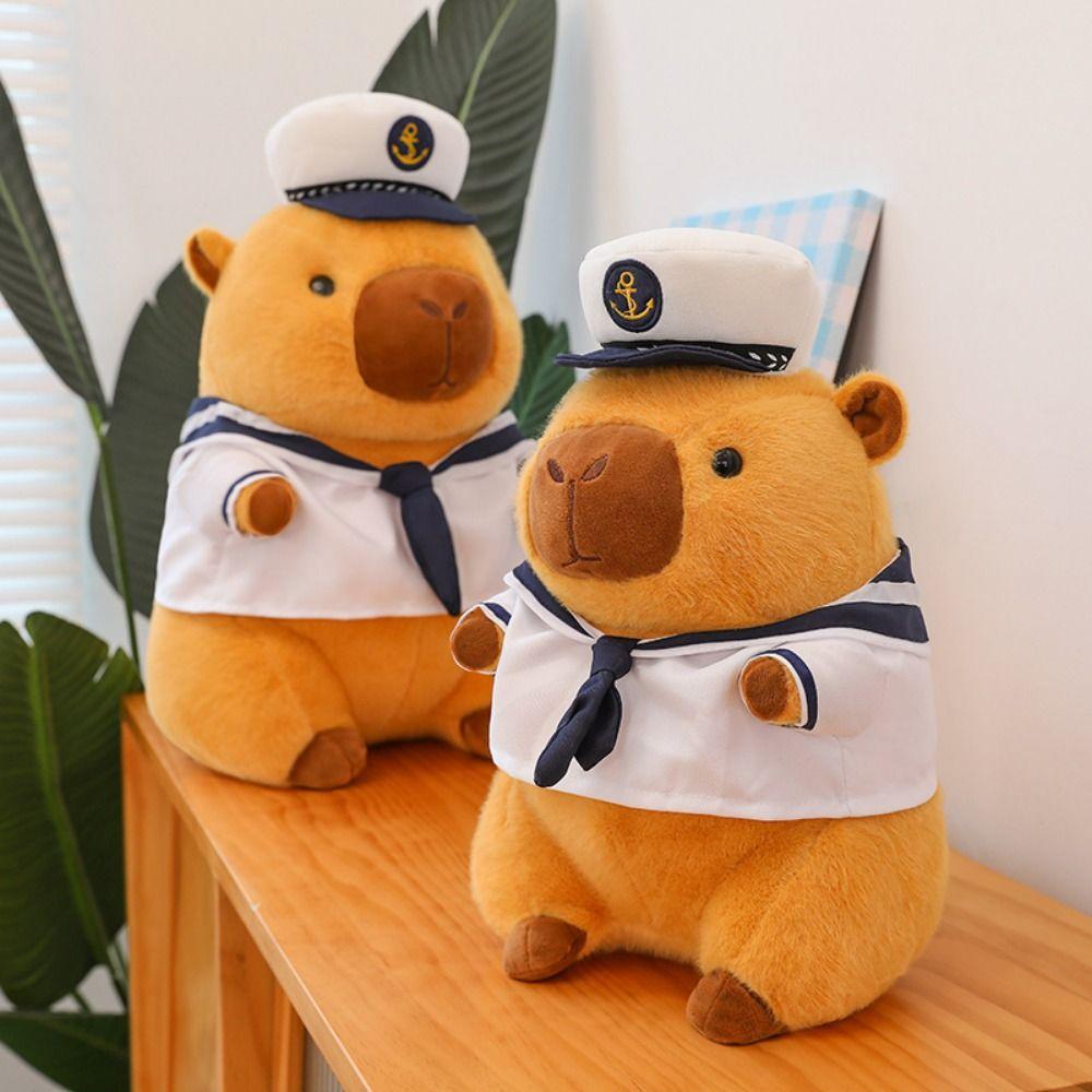 Cartoon Navy Sailor Capybara Doll Capybara Shape Animals Plush Toy  Toy Gift