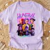 Popular Cartoon Print Women T-Shirt Cartoon Design Casual Harajuku Style T-shirts Girls Round Neck Short Sleeved Top Fans Gifts