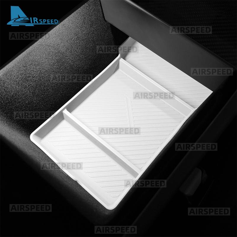 Silicone Car Central Console Storage Armrest Box Mat for Tesla Model Y Juniper Launch 2025 2026-UP Tray Organizer Accessories
