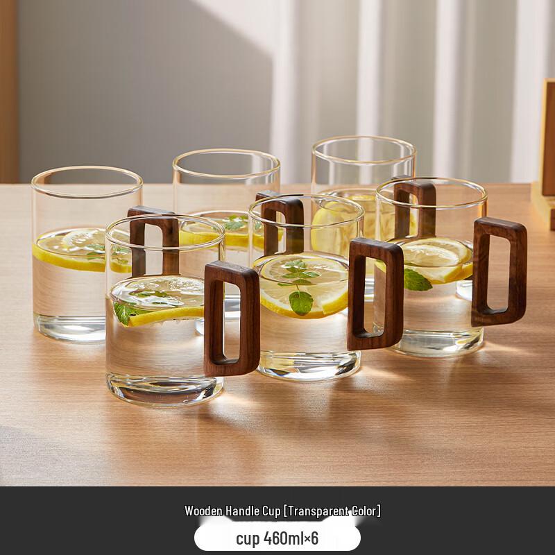 Naijiang High-Capacity Glass Tea & Water Cup Set with Handles