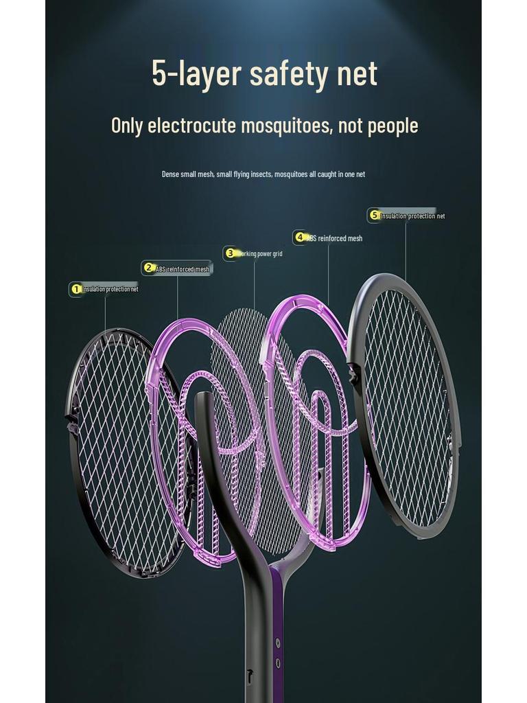 Wall-Mounted Rotating Rechargeable Electric Mosquito Swatter & Killer