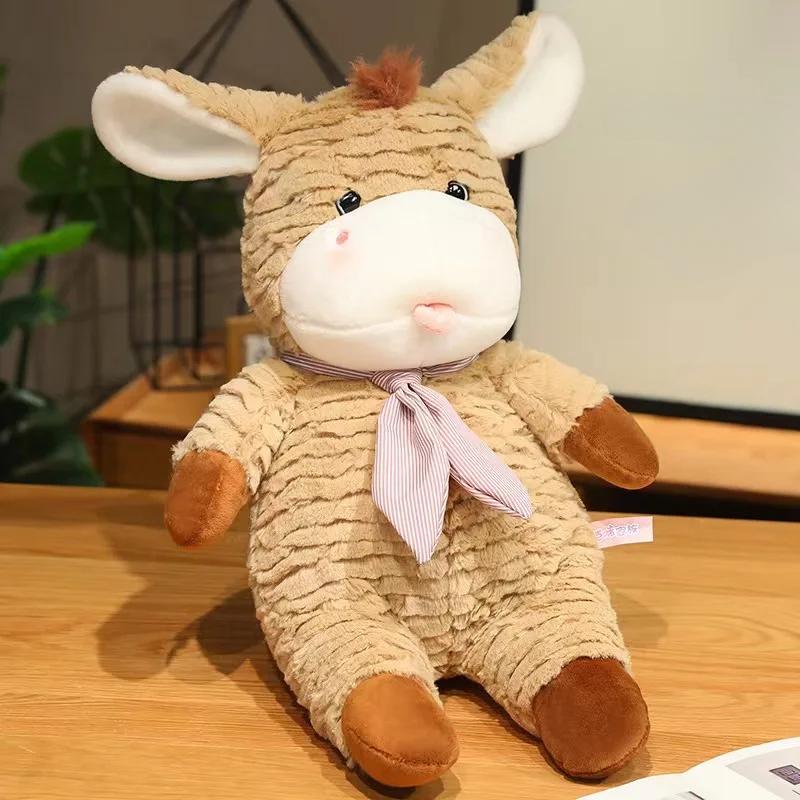 Cute Donkey Doll Plush Toy Soft Stuffed Donkey Hugging Pillow Grabbing Machine Doll Children's Birthday Holiday Gift