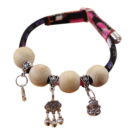 Pet Collar Natural Camphor Wood Insect Repellent Safe Anti-Flea Pet Kitten Collar with Bell Pet Supplies