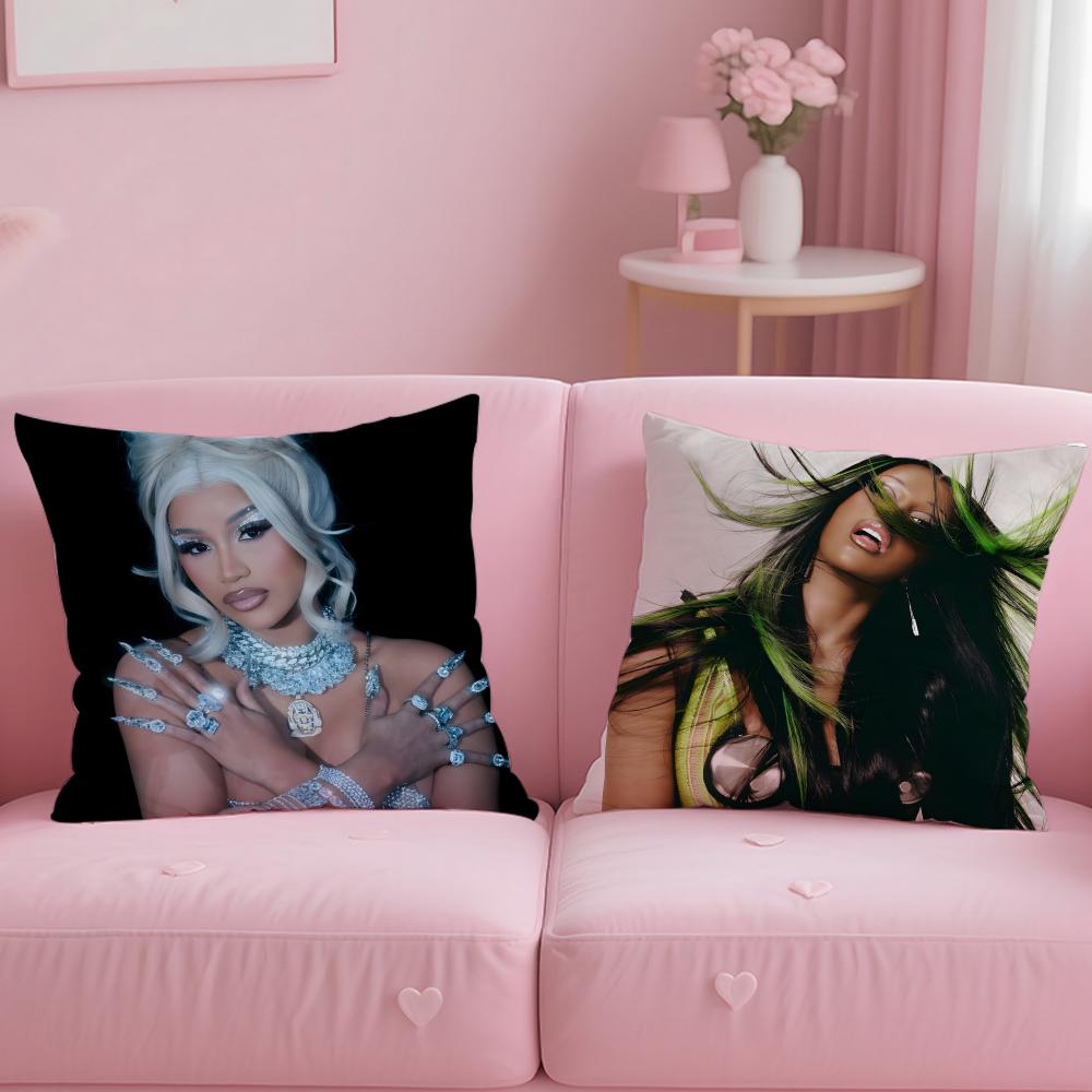rap artist Cardi B Cushion Cover Soft EasyWash Pillow Case Versatile for Couch Bed Travel and Office
