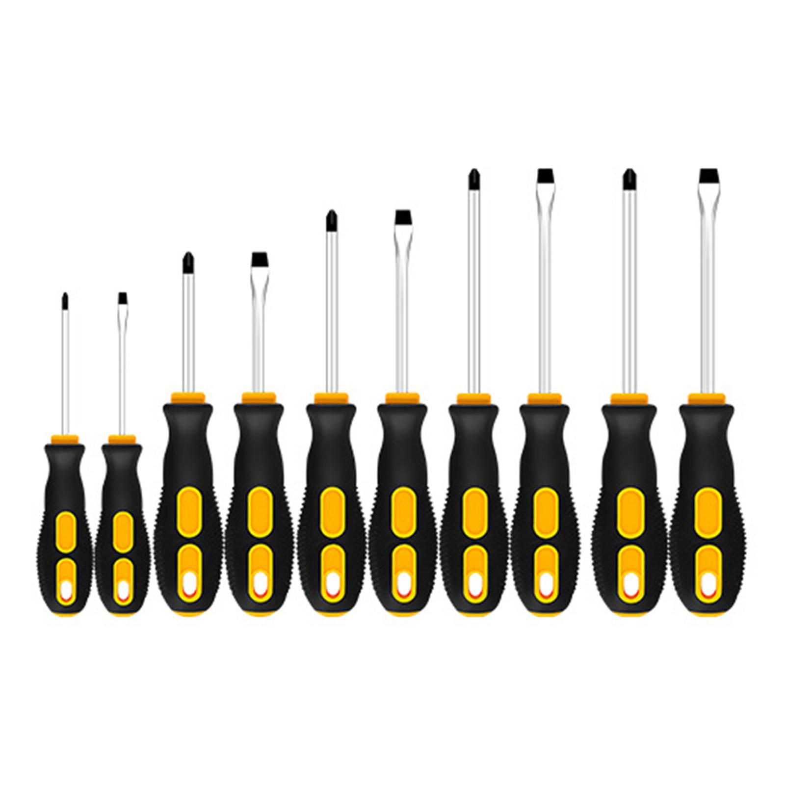 

Pack of 10 Magnetic Insulated Screwdrivers with Chrome Vanadium Steel Dual Head Tips for Home Repair and Electronics Maintenance