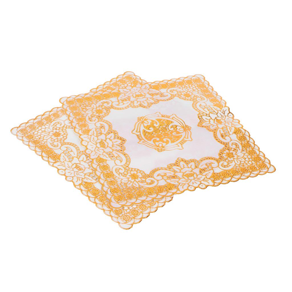 2PCS 20x20cm Table Mats Gold Placemats Coffee Cup Mat Coaster for Wedding Party Supplies