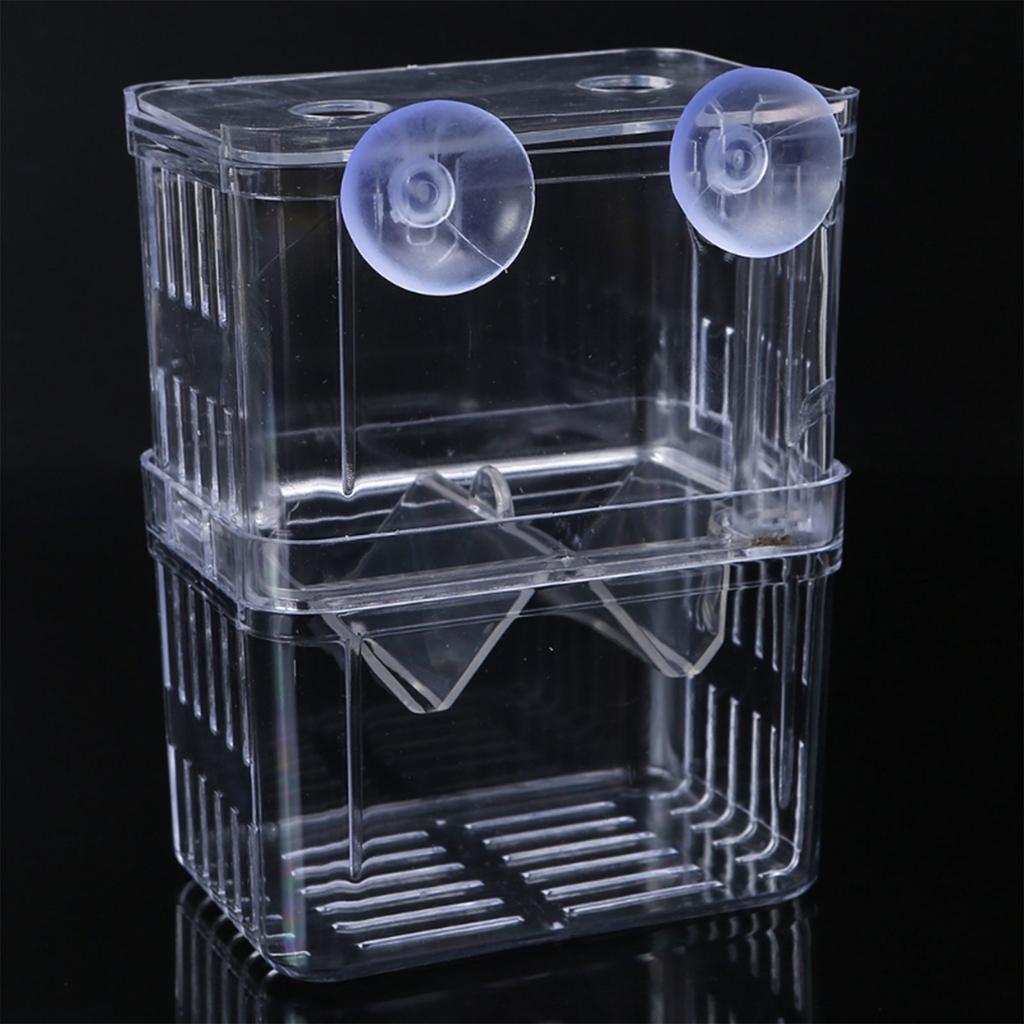 Baby Fish Breeding Box Clear Acrylic Isolation Boxes Aquarium Hatchery Incubator with Suction Cups for Newborn Shrimp
