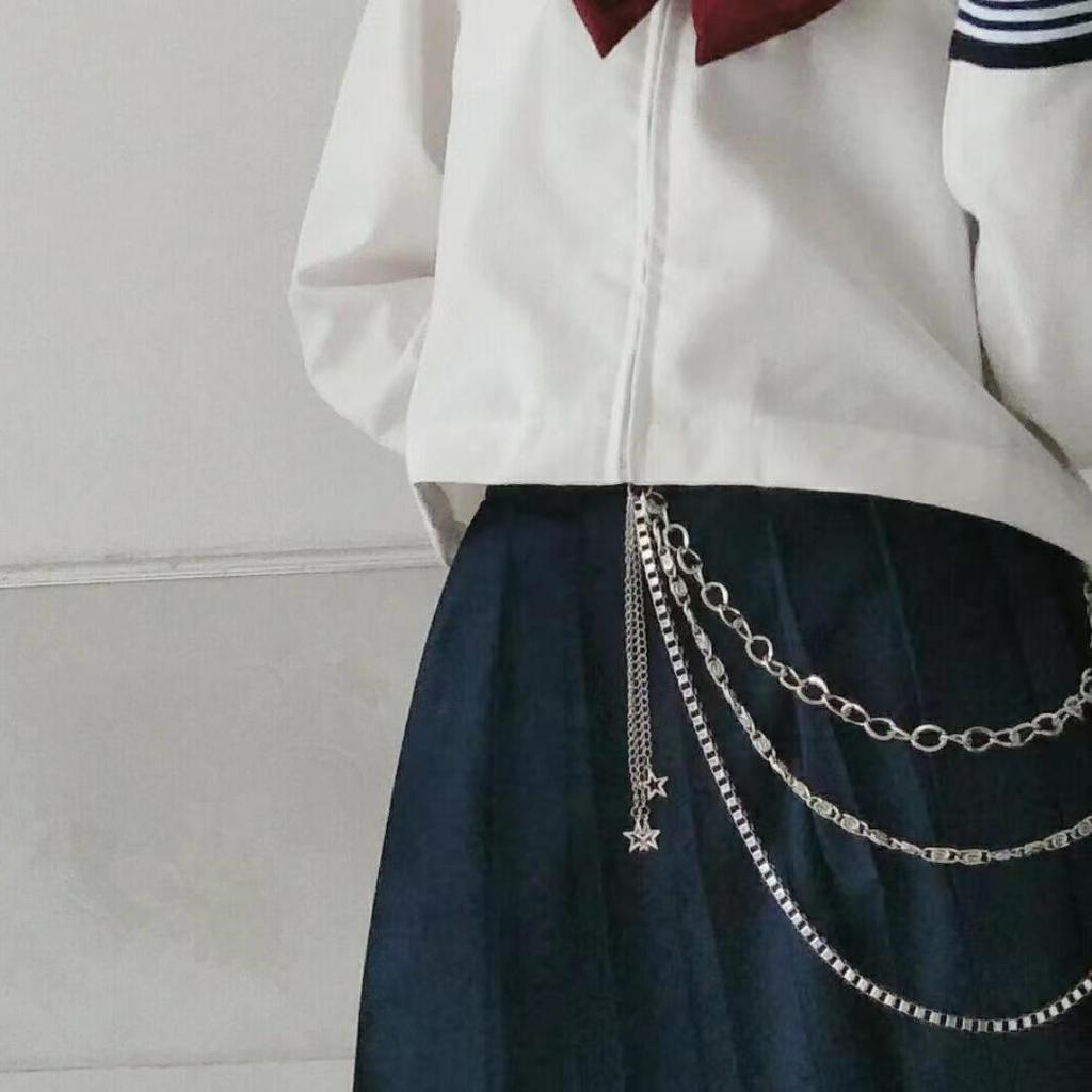 Europäisch-amerikanischer Hip-Hop Punk Pentagramm Anhänger Taillenkette mit Schmetterlingsanhänger