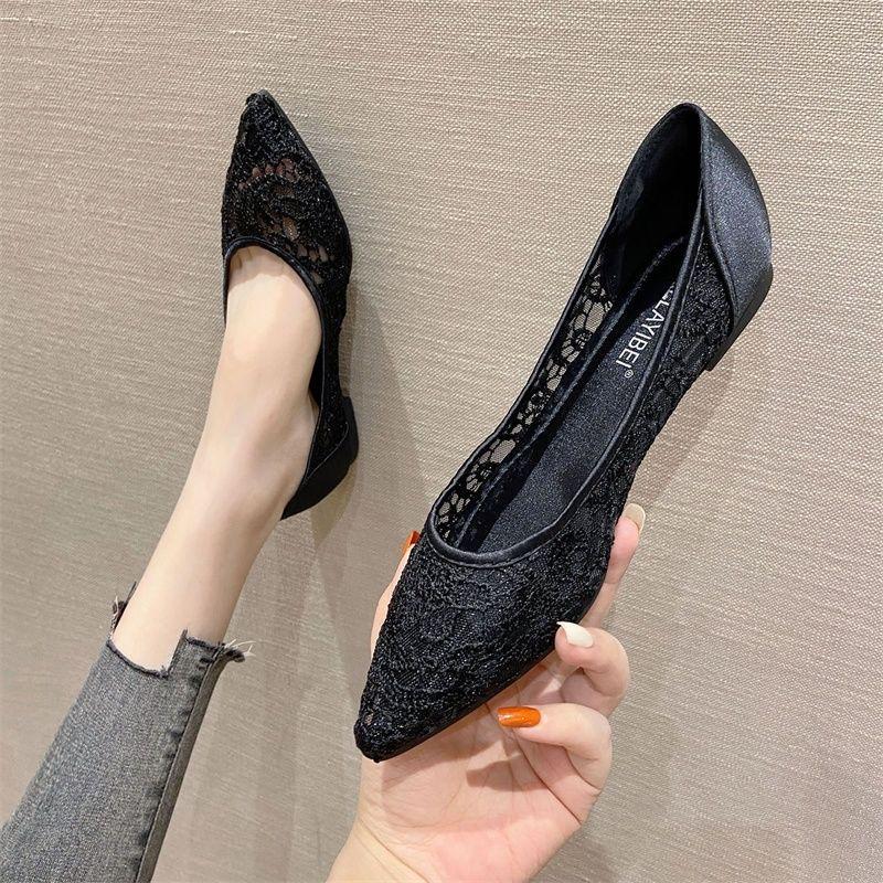 Slip-on Shoes for Women Office Pointed Toe Sexy Offers Woman Flats Offer Trends 2025 Vulcanized Shoe Deals New Arrival Cotton 39