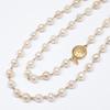 CHANEL 12P A61660Y09448 Vintage Logo Plate Faux Baroque Pearl Long Necklace goldUsed