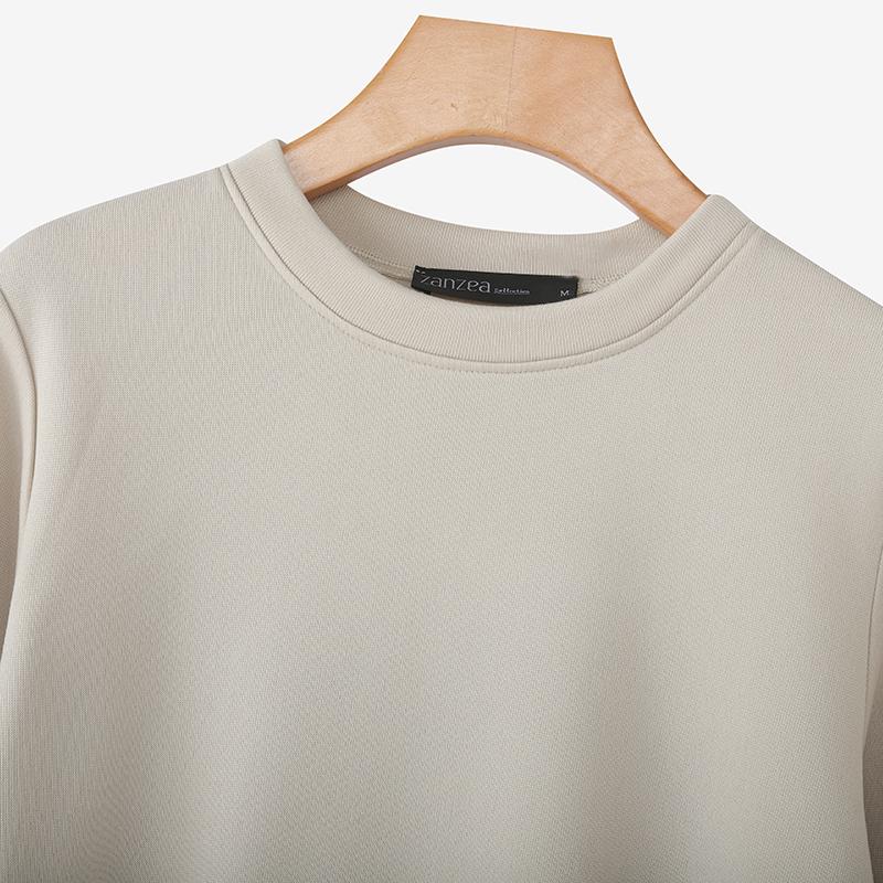 ZANZEA Women Casual Round Neck Loose Long Sleeve Tee Tops