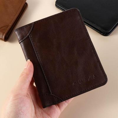 Echtes Leder Vintage Brieftasche Männer Mit Münzfach Kurze Brieftaschen Kleine Reißverschluss Brieftasche Mit Kartenhalter Mann Geldbörse