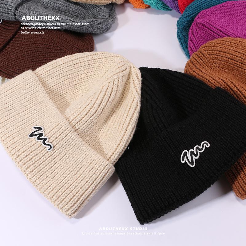 Autumn and Winter Wool Hats for Men and Women Korean Style Versatile Couples Cold Hats Simple Street Ear Protection Warm Knit Hat