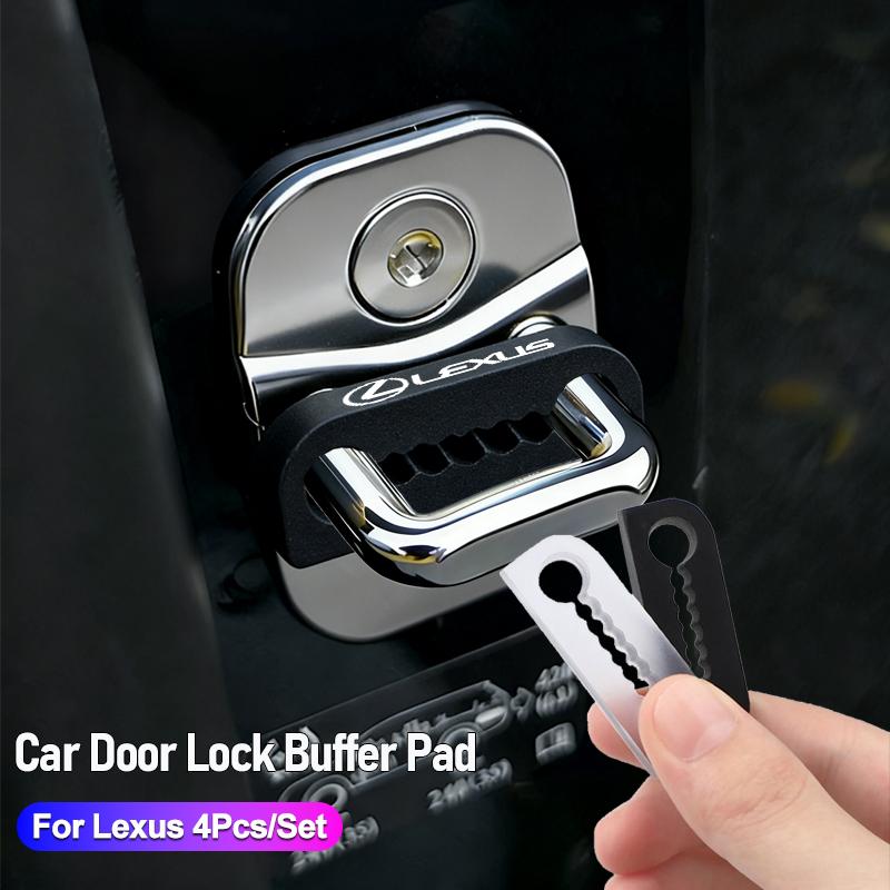 crdhnz1 4Pcs Car Door Lock Buckle Protective Cover Shock Absorber For Lexus Ct200h IS300h RX400h RX350 RC RX450h GS RX RX270 NX300h UX