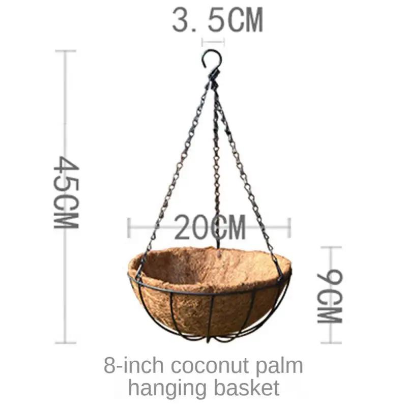 8/10/12/14 Inch Metal Hanging Basket For Plants Flower Garden Pot Planters Round Wire Plant Holder Pots For Home Balcony Decor