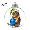 Decorative Xmas Tree Pendants Glowing Christmas Story Ornament Light‑Up Mini Animals Hanging Ball Ornament with Warm LED Transparent Balls