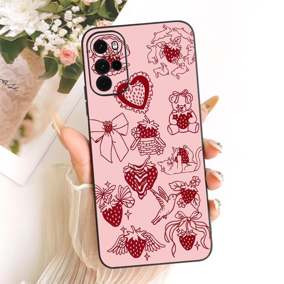 Für Motorola Moto G22 G32 G42 Hülle XT2231-1 XT2235-2 XT2235-2 Niedliche Katze Schmetterling Cartoon Weiche Hülle Für Moto G62 5G MotoG42 Capa