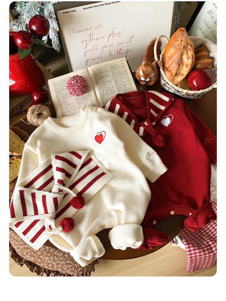 Full Moon Winter Infant Jumpsuit: Cozy 100-Day Outfit for 1-Year-Olds - New Year Visiting and Crawling Clothes for Babies