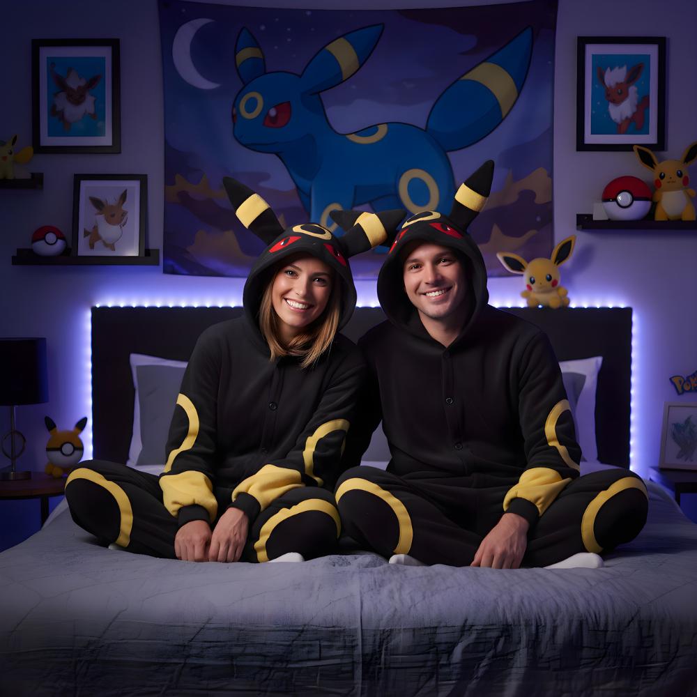 Pigiama Intero Kigurumi Costume Travestimento Pokemon Umbreon Xxl: 185 - 195Cm