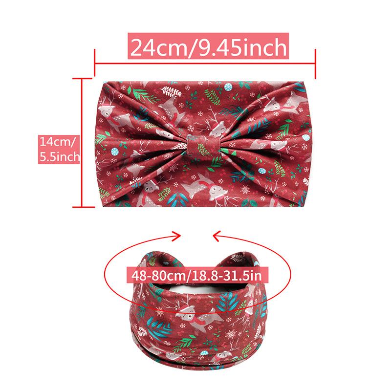 Christmas Printed Headband Sport Yoga Wide-brimmed Hairband Santa Claus Elk Elastic Hair Band Xmas Hair Accessories Headwear