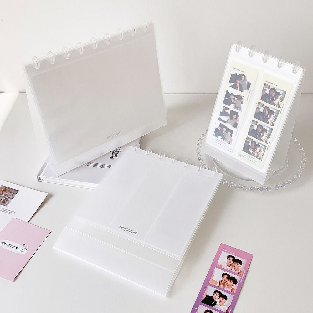 Minimalist PP Photo Album Clear Mushroom Hole Photo Card Binder Loose Leaf Desktop Display Album Kpop Photocard Collection