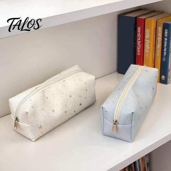 High Capacity Pen Bag Glitter Star Pencil Case, Oxford Cloth Small Pouch Large Organizer for School with Zipper, Stationary Makeup Cosmetic Girls Boys