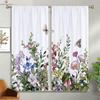 Floral Butterfly 3D Printed Curtain Rod Pocket Bedroom Living Room Kitchen Window Curtain Home Decor 2 Pieces