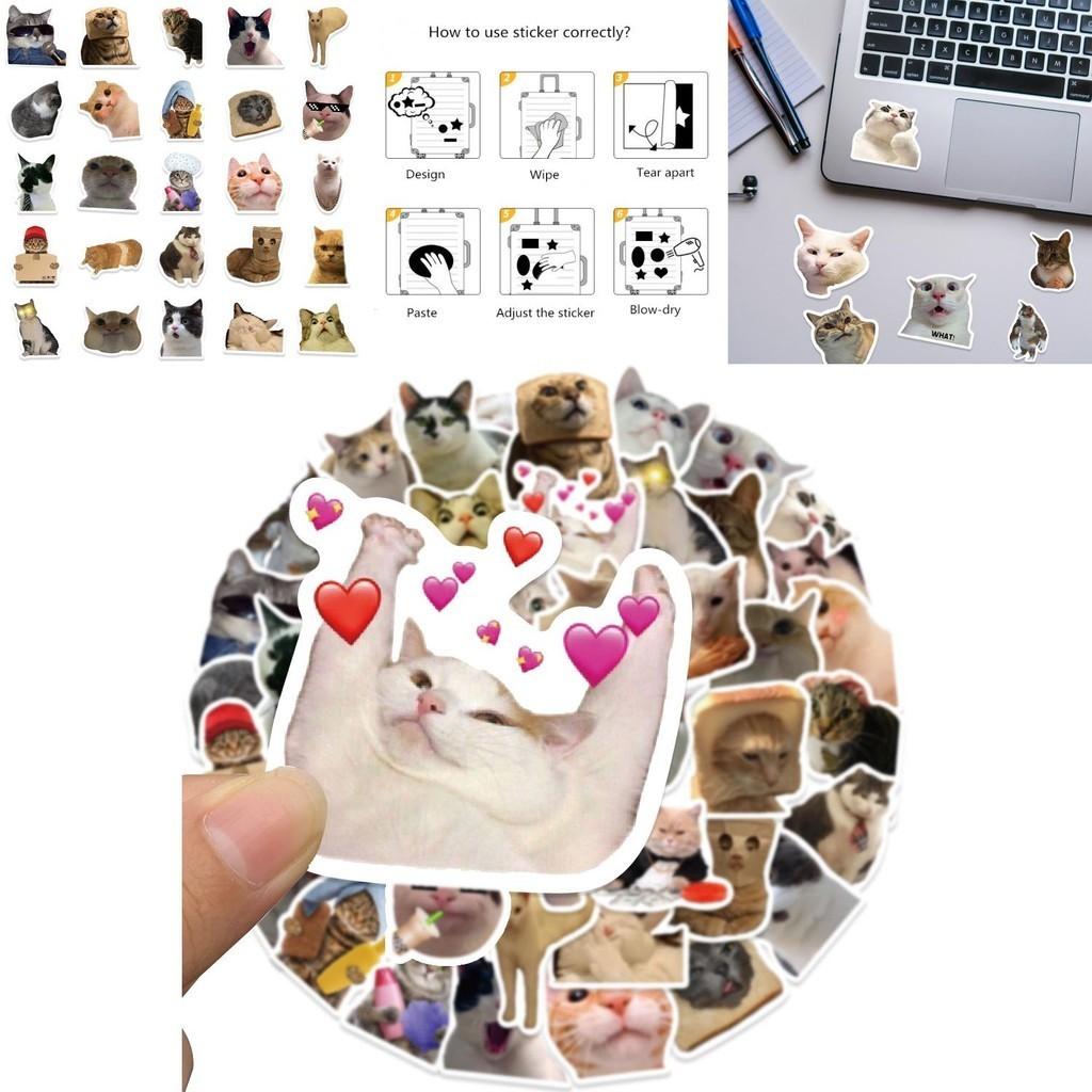50 Cute Cartoon Cat Stickers For Scrapbooking Luggage Phone Cases Guitars And Skateboards