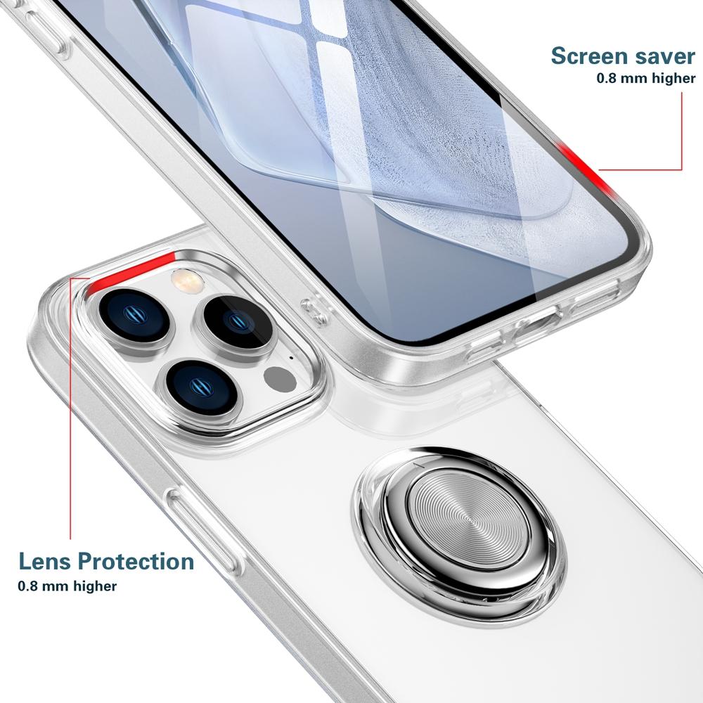 Free Rotate Ring Holder Clear Soft Tpu Case For Iphone 14 13 12 11 Pro Max Mini Xr X Xs 7 8 Plus Se 2020 Cover