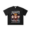 260 GSM Double Yarn 32 Count 100% Cotton Demon Slayer V58 Pillars Print Unisex Heavy Cotton T Shirt