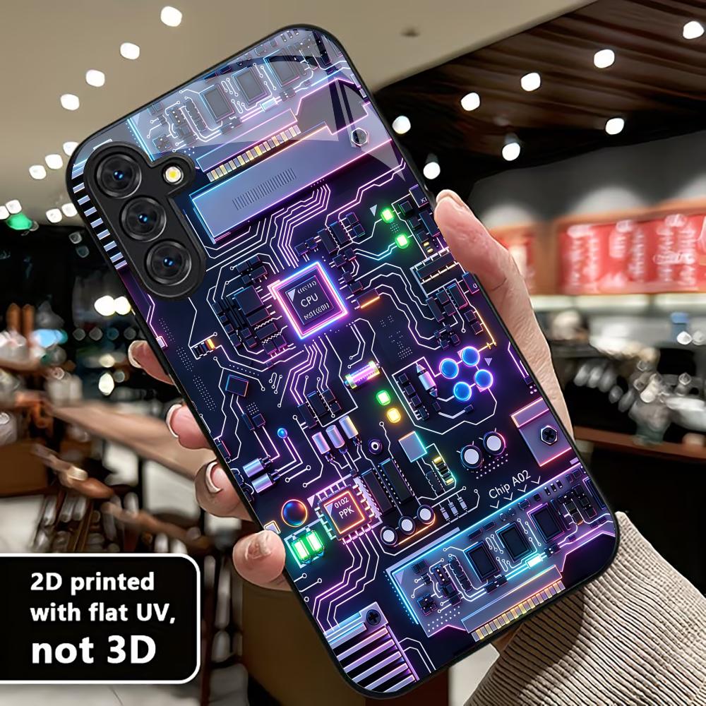 Cyberwind Circuit phone case s26 ultra case glass mobile phones for Samsung Galaxy S26 S25 S24 S23 S22 FE,Ultra,Plus