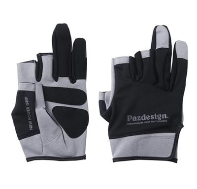 Paz Design Cool Dry Black XL PGV-036 3-Fingerless Gloves, Gray,