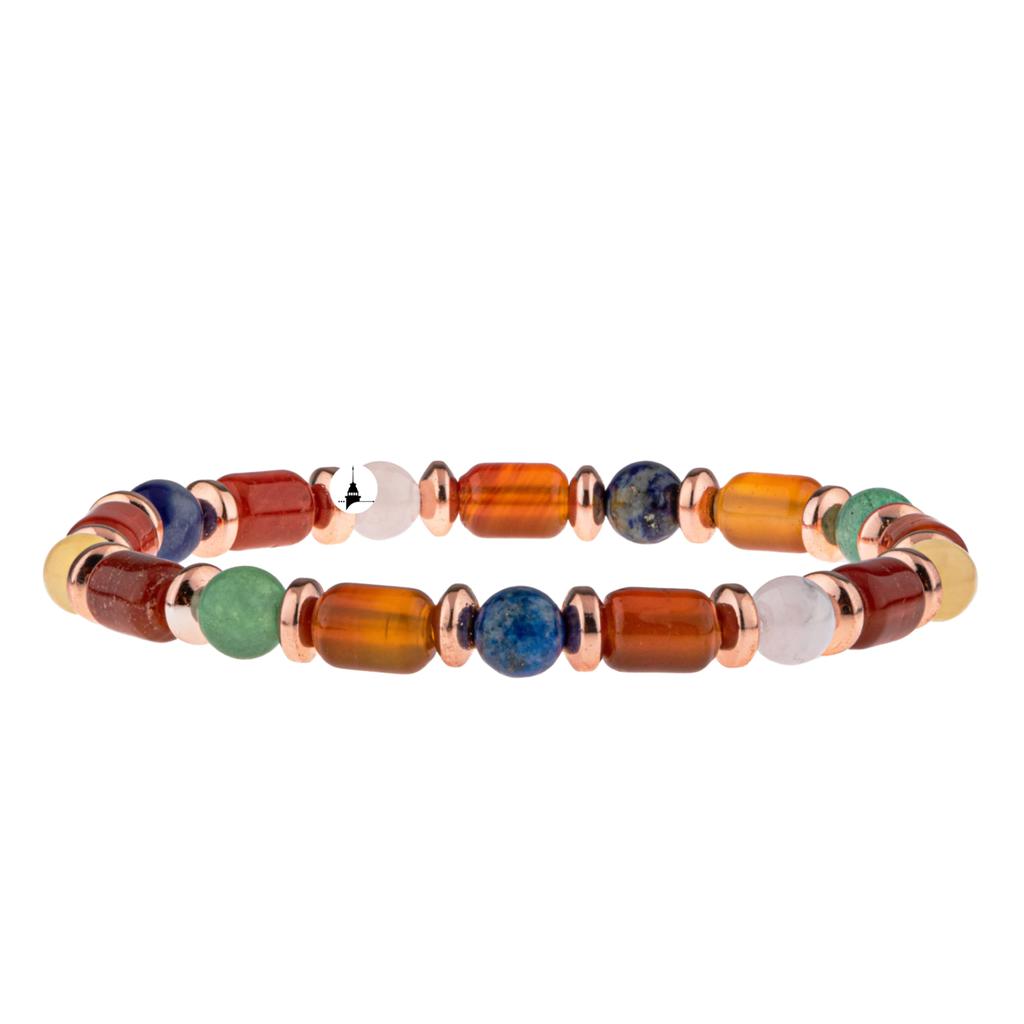 Bracelet Homme/Femme En Lapis-lazuli Naturel Perles 10mm - Argent - Longueur 23 Cm