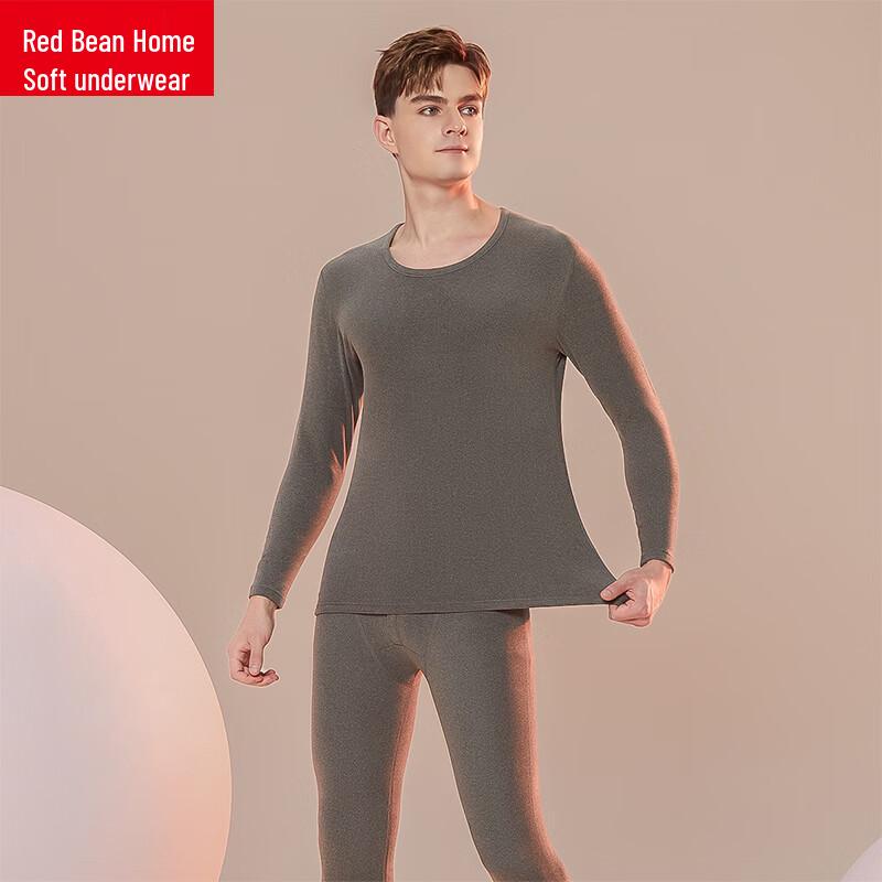 Hongdou Home Men's Brushed Silk Thermal Underwear Set