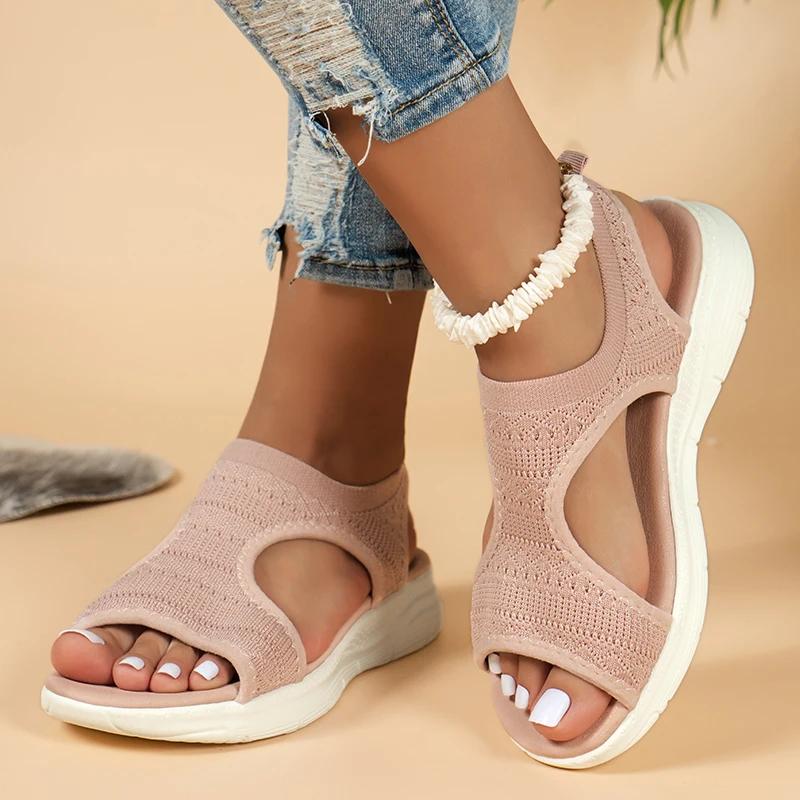 Women Sandals New Summer 2025 Beach Comfort Casual Sport Shoes Women Comfortable Wedge Platform Sandals Roman Sandals Plus Size