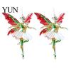 Cute Hanging Accessories 2Pcs Glitter Ballet Girl Keychain, 2D Acrylic Pendant for Bag Backpack, Sparkling Fence Branch Decorations Dancer Car