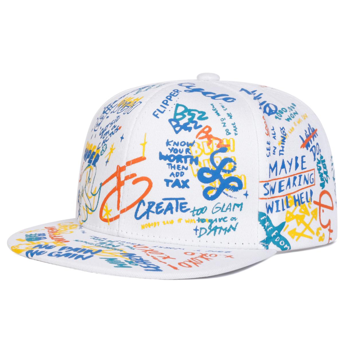 

Унисекс Цветная надпись Граффити Принт Хип-хоп Шляпы Весна Осень Уличные Регулируемые Повседневные Бейсболки Солнцезащитная Шляпа белый