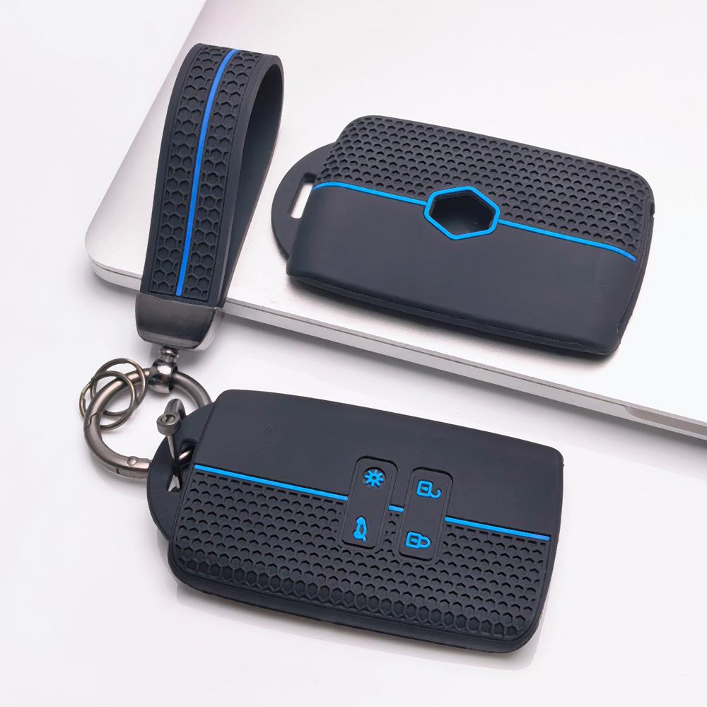 Key Case Cover for Renault Koleos Kadjar Megane Talisman Espace Captur Clio Scenic with Keychain Anti-Scratch Surface Shockproof Structure