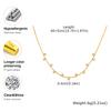 Dainty Round Snake Chain White Zircon Necklace,Gold Plated Women's Stainless Steel Necklaces,Fashion Charm Jewelry Gifts