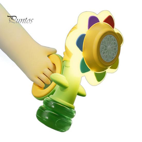 Colorful Flower Bubble Machine Dancing Light-up Flower Bubble Maker Summer Outdoor Handheld Automatic Bubble Blower Toy Toddlers Boys Girls Gift